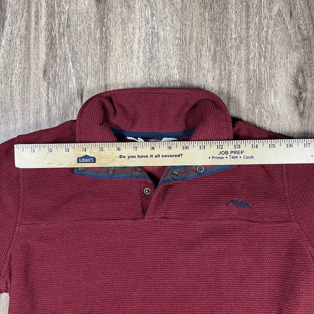 Mountian Khakis‎ Men's Small Deep Red Fleece Lined 1/4 Snap Lightweight Pullover